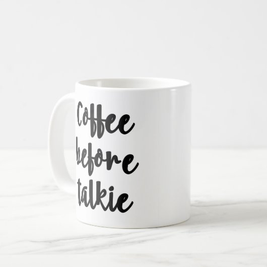 Kaffee vor Talkie Tasse (Vorderseite Links)