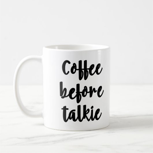 Kaffee vor Talkie Tasse (Links)