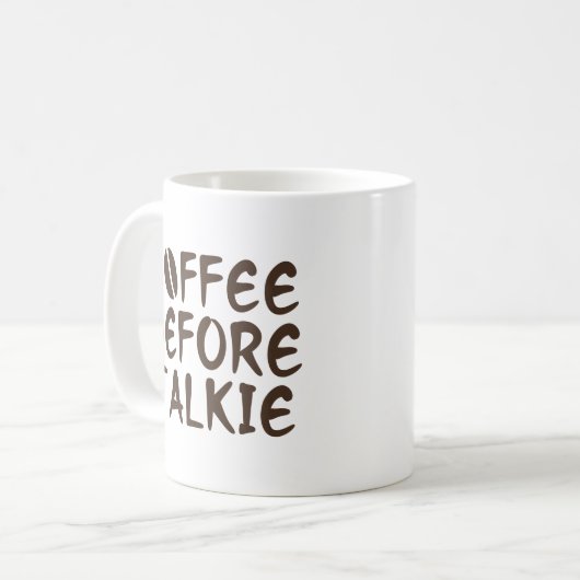 Kaffee vor Talkie Tasse (Vorderseite Links)