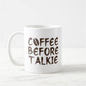 Kaffee vor Talkie Tasse (Links)