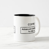 KAFFEE - VORlebenserhaltende Maßnahmen FÜR Zweifarbige Tasse (VorderseiteRechts)