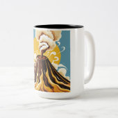 Kaffee-Vulkan-Tasse Zweifarbige Tasse (VorderseiteRechts)