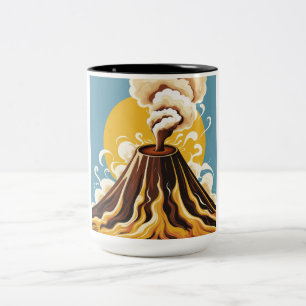 Kaffee-Vulkan-Tasse Zweifarbige Tasse