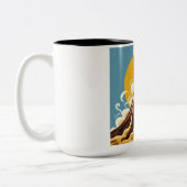 Kaffee-Vulkan-Tasse Zweifarbige Tasse (Links)