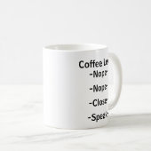 Kaffee-waagerecht ausgerichtete Warnung Kaffeetasse (VorderseiteRechts)