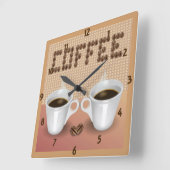 Kaffee-Wanduhr Quadratische Wanduhr (Winkel)