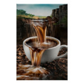 Kaffee-Wasserfall Poster | Surrealistisch (Vorderseite)