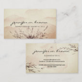 Kaffee Wasserfarbene botanische Öle Blätter Visitenkarte (Vorne/Hinten)