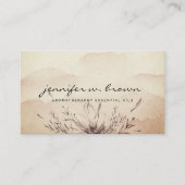 Kaffee Wasserfarbene botanische Öle Blätter Visitenkarte (Vorderseite)