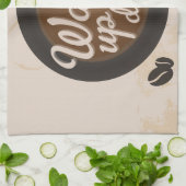 Kaffee Weckte auf und trinken Kaffee Geschirrtuch (Gefaltet)
