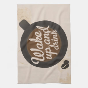Kaffee Weckte auf und trinken Kaffee Geschirrtuch