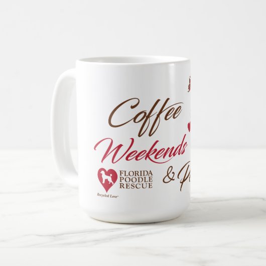 Kaffee, Weekends & Poodles - Ahh!  Kaffeetasse (Vorderseite Links)