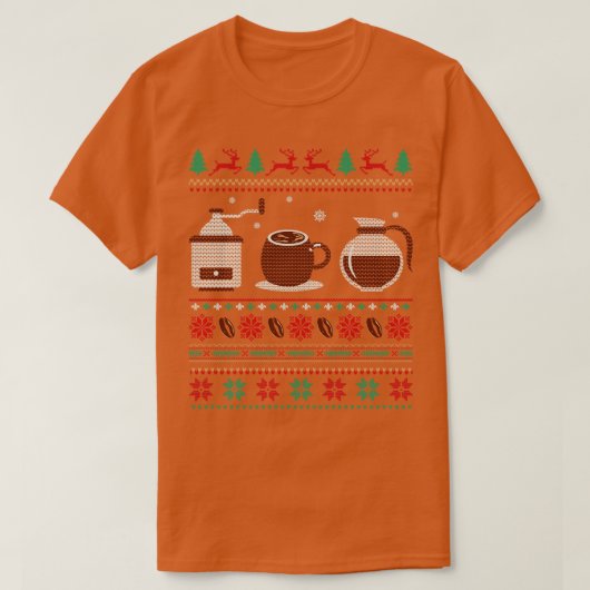 Kaffee Weihnachten hässlich Weihnachtspulli T-Shirt (Design vorne)