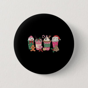 Kaffee Weihnachten Lebkuchen Rosa Frauen Latte Gem Button