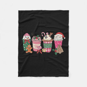Kaffee Weihnachten Lebkuchen Rosa Frauen Latte Gem Fleecedecke