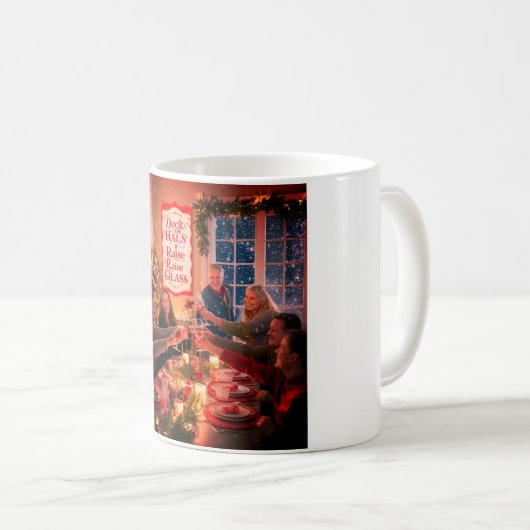 Kaffee Weihnachten Tasse mit vielen Feiern. (VorderseiteRechts)