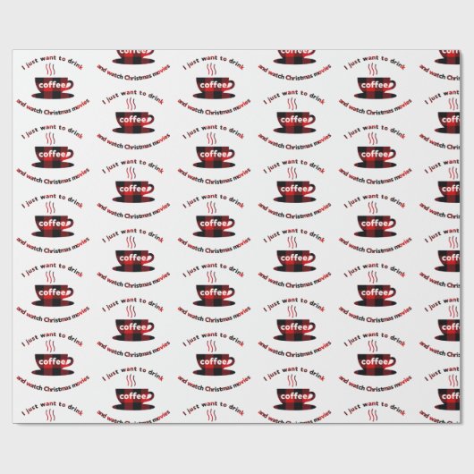 Kaffee + Weihnachtsfilme Geschenkpapier (Flach)