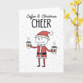 Kaffee & Weihnachtsfreude  Karte (Gelbe Blume)