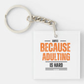 Kaffee, weil Erwachsenwerden schwer ist Schlüsselanhänger (Vorderseite)