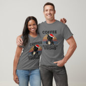 Kaffee, weil Mord ist falsch schwarze Katze trinke T-Shirt (Unisex)
