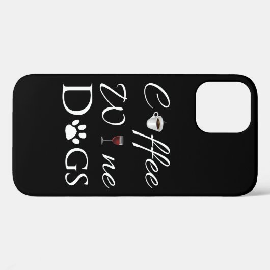 Kaffee Wein Hunde iPhone Case (Rückseite (Horizontal))