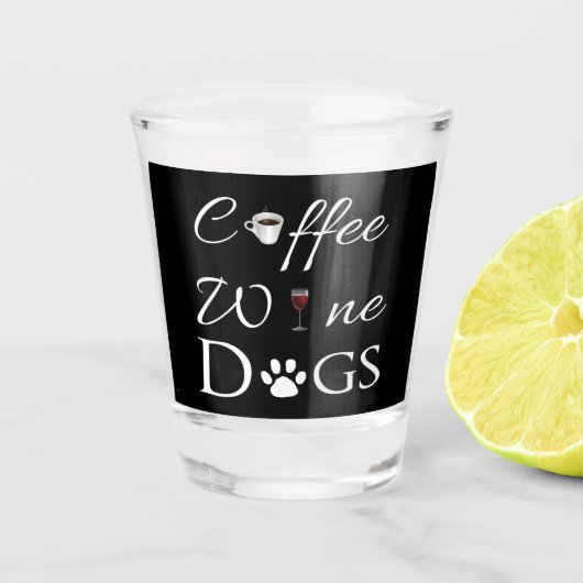 Kaffee Wein Hunde Shotglas Schnapsglas (Vorderseite)