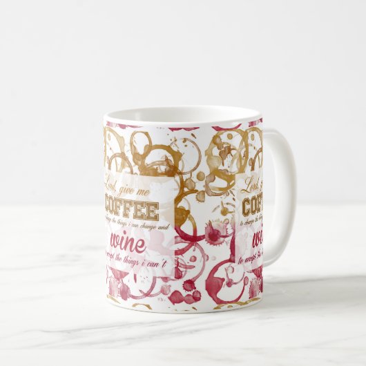 Kaffee-Wein-Spaß-Zitat Kaffeetasse (VorderseiteRechts)