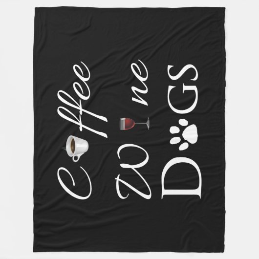 Kaffee Weine Hunde Fleece Blanket (Vorderseite)