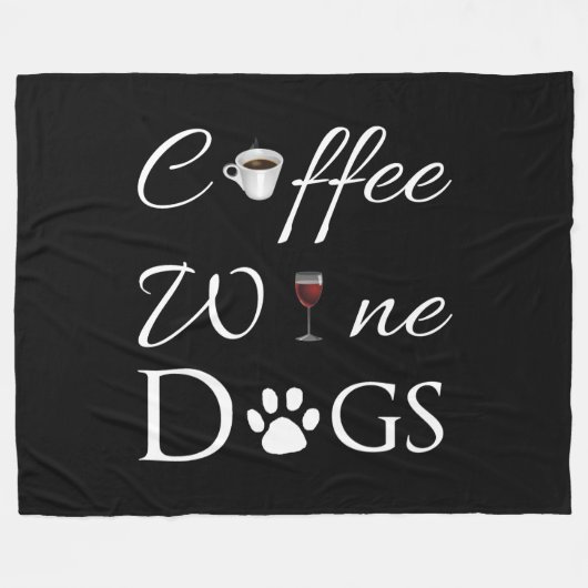 Kaffee Weine Hunde Fleece Blanket (Vorderseite (Horizontal))