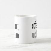 Kaffee-Welt mit lustigem auf weg von Kaffeetasse (Mittel)