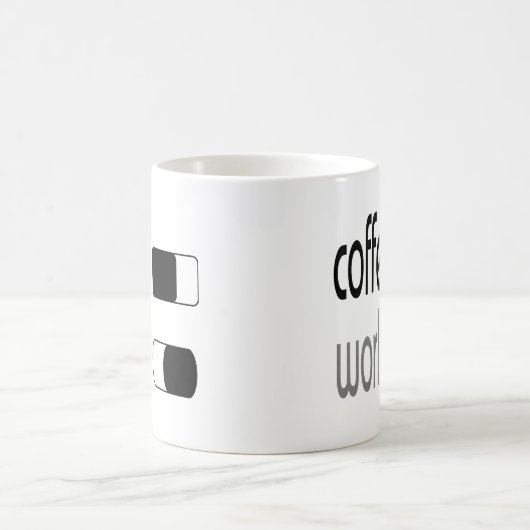 Kaffee-Welt mit lustigem auf weg von Kaffeetasse (Mittel)