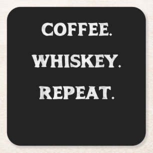 Kaffee Whiskey Wiederholung Rechteckiger Pappuntersetzer