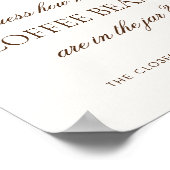 Kaffee Wie viele Bohnen Brautparty Spielzeichen Poster (Ecke)