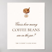 Kaffee Wie viele Bohnen Brautparty Spielzeichen Poster (Vorne)