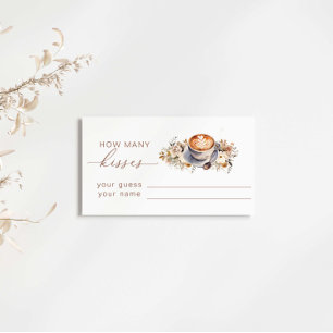 Kaffee Wie viele Kisses Brautparty Spiel Begleitkarte
