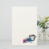 Kaffee & Wildblumen Briefpapier (Stehend Vorderseite)