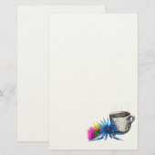 Kaffee & Wildblumen Briefpapier (Vorne/Hinten)