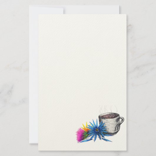 Kaffee & Wildblumen Briefpapier (Vorderseite)
