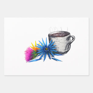 Kaffee & Wildblumen Geschenkpapier Set