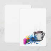 Kaffee & Wildblumen Mitteilungskarte (Vorne/Hinten)