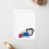 Kaffee & Wildblumen Mitteilungskarte (Vorderseite/Rückseite Beispiel)