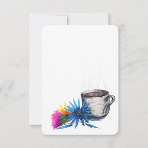 Kaffee & Wildblumen Mitteilungskarte