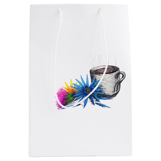 Kaffee & Wildblumen Mittlere Geschenktüte (Vorderseite)