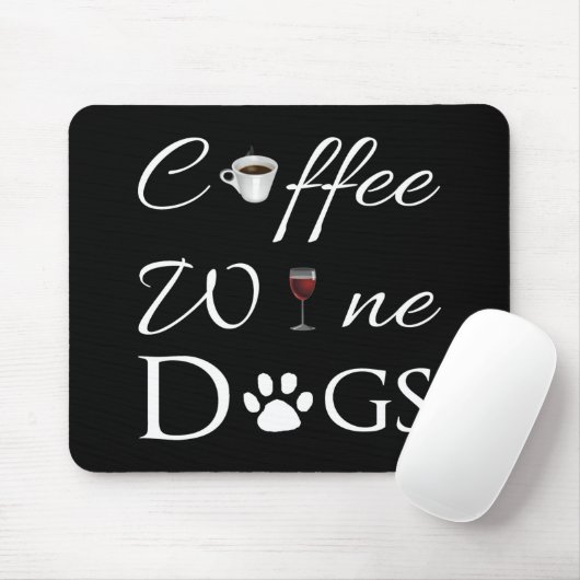 Kaffee Wine Hunde Maus Pad Mousepad (Mit Mouse)