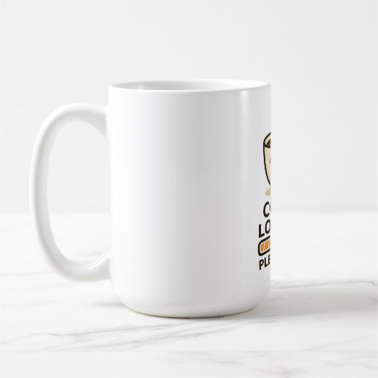 Kaffee wird geladen, bitte warten - Lustiger Morge Kaffeetasse (Links)