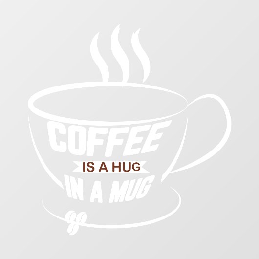 Kaffee wird in einem Café-Geschäft mit Tasse umarm Fensteraufkleber (Blatt)