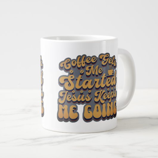 Kaffee wird mir zu Beginn Jumbo-Tasse (Vorderseite Rechts)