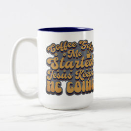 Kaffee wird mir zu Beginn Zweifarbige Tasse