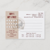 KAFFEE - Wirtschaft, Visitenkarte Treuekarte (Rückseite)