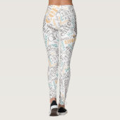 Kaffee Word Cloud Aquamarin ID283 Leggings (Rückseite)